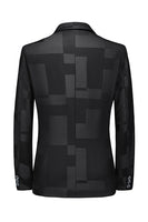 Laden Sie das Bild in den Galerie-Viewer, Schwarzer Herrenblazer mit gekerbtem Revers und einem Knopf