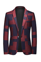 Laden Sie das Bild in den Galerie-Viewer, Schwarzer Herrenblazer mit gekerbtem Revers und einem Knopf