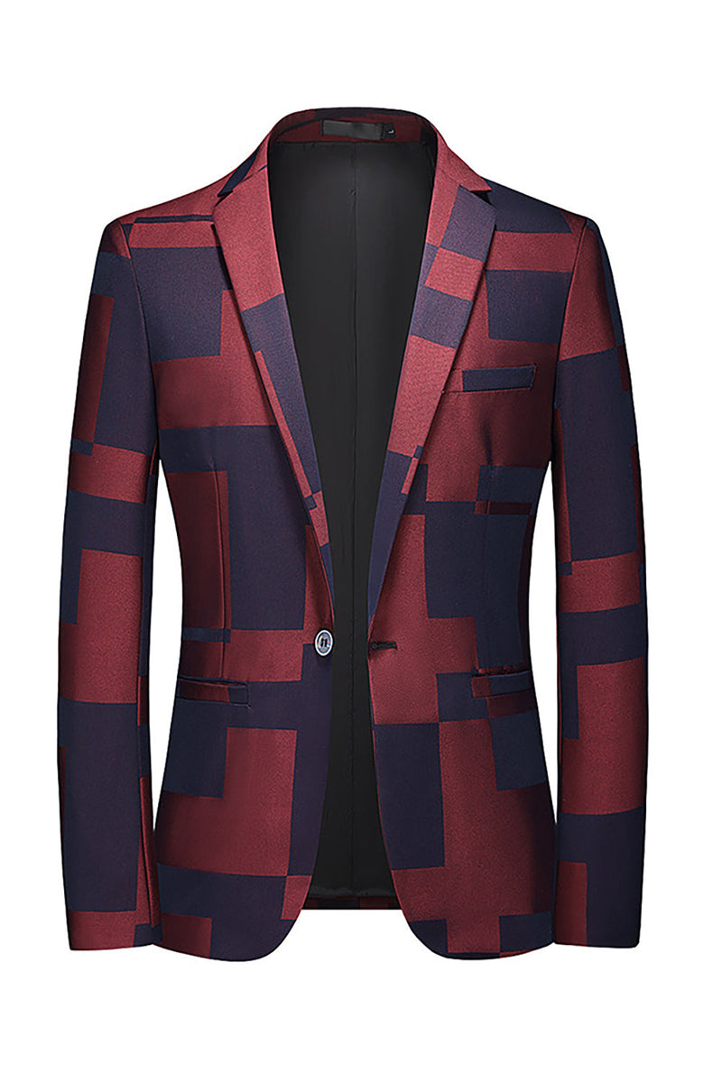 Laden Sie das Bild in den Galerie-Viewer, Schwarzer Herrenblazer mit gekerbtem Revers und einem Knopf