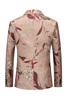 Herren Ballblazer mit Blumendruck und gekerbtem Revers