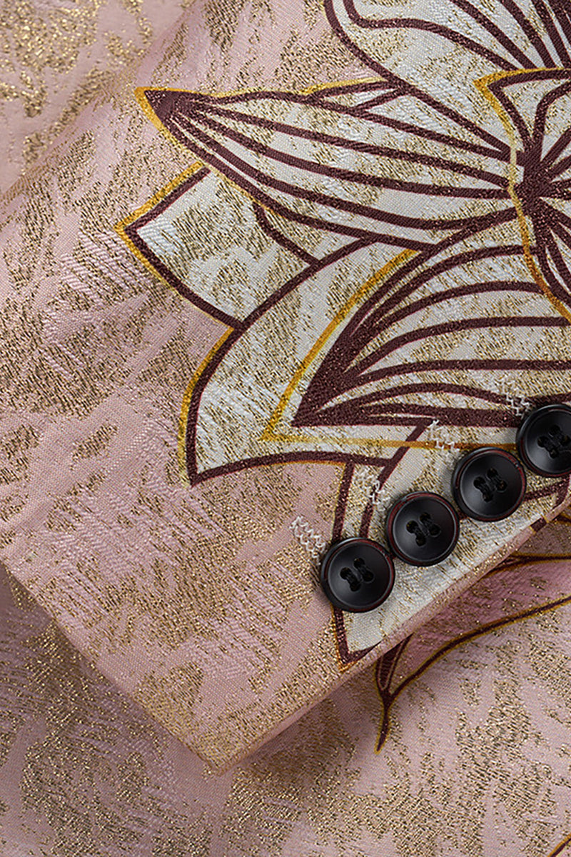 Laden Sie das Bild in den Galerie-Viewer, Herren Ballblazer mit Blumendruck und gekerbtem Revers