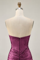 Laden Sie das Bild in den Galerie-Viewer, Golden Bodycon Trägerloses Kurzes Cocktailkleid mit Perlen