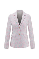 Laden Sie das Bild in den Galerie-Viewer, Hellrosa 2-teilige Party Outfits aus Tweed mit Fransen