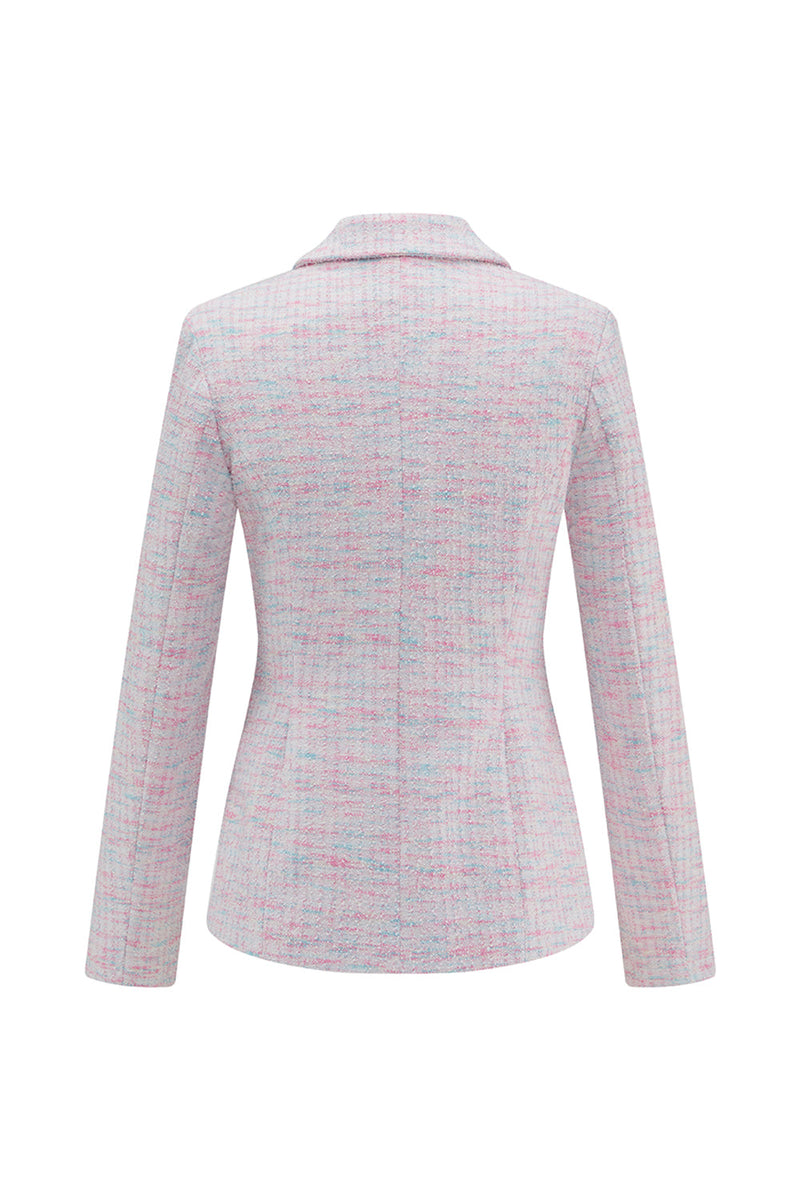 Laden Sie das Bild in den Galerie-Viewer, Hellrosa 2-teilige Party Outfits aus Tweed mit Fransen