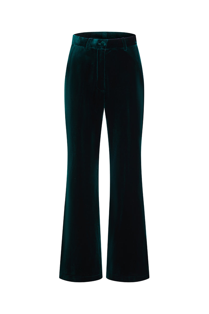 Laden Sie das Bild in den Galerie-Viewer, Dunkelgrüner Samt 2 Stück Peak Revers Damen Anzüge