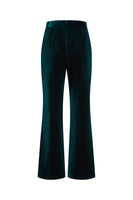 Laden Sie das Bild in den Galerie-Viewer, Dunkelgrün Peak Revers 2-teilige zweireihige Damen Ballanzüge aus Samt