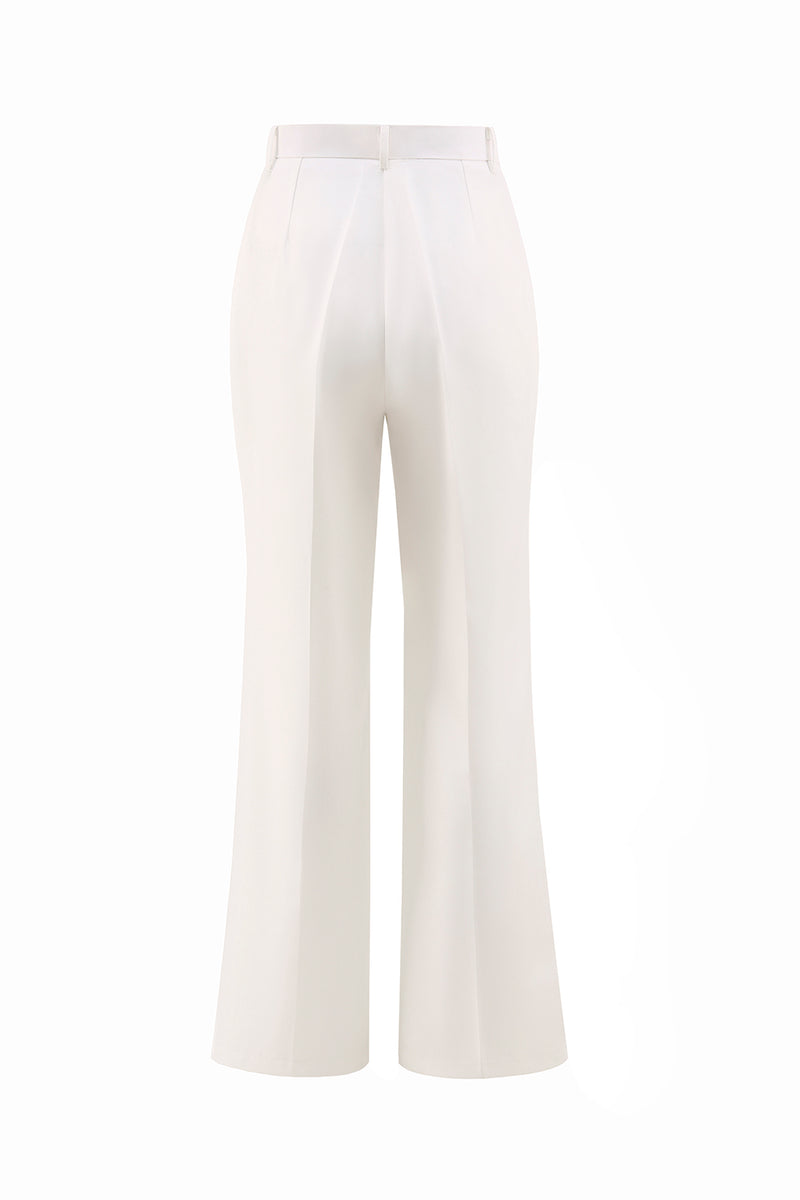 Laden Sie das Bild in den Galerie-Viewer, Weiße 2-teilige Business-Anzüge mit gerafftem Revers und Schärpe