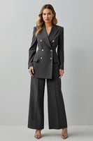 Laden Sie das Bild in den Galerie-Viewer, Dunkelgraue 2-teilige Zweireihige Business-Anzüge mit Spitzrevers