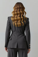 Laden Sie das Bild in den Galerie-Viewer, Dunkelgraue 2-teilige Zweireihige Business-Anzüge mit Spitzrevers