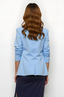 Laden Sie das Bild in den Galerie-Viewer, Marineblauer Bleistift 2-teilige Lange Business-Anzüge mit gekerbtem Revers und Schlitz