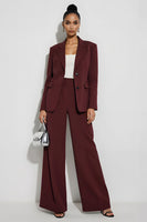 Laden Sie das Bild in den Galerie-Viewer, Burgundy 2-teilige Einreihige Business Anzüge mit Spitzrevers