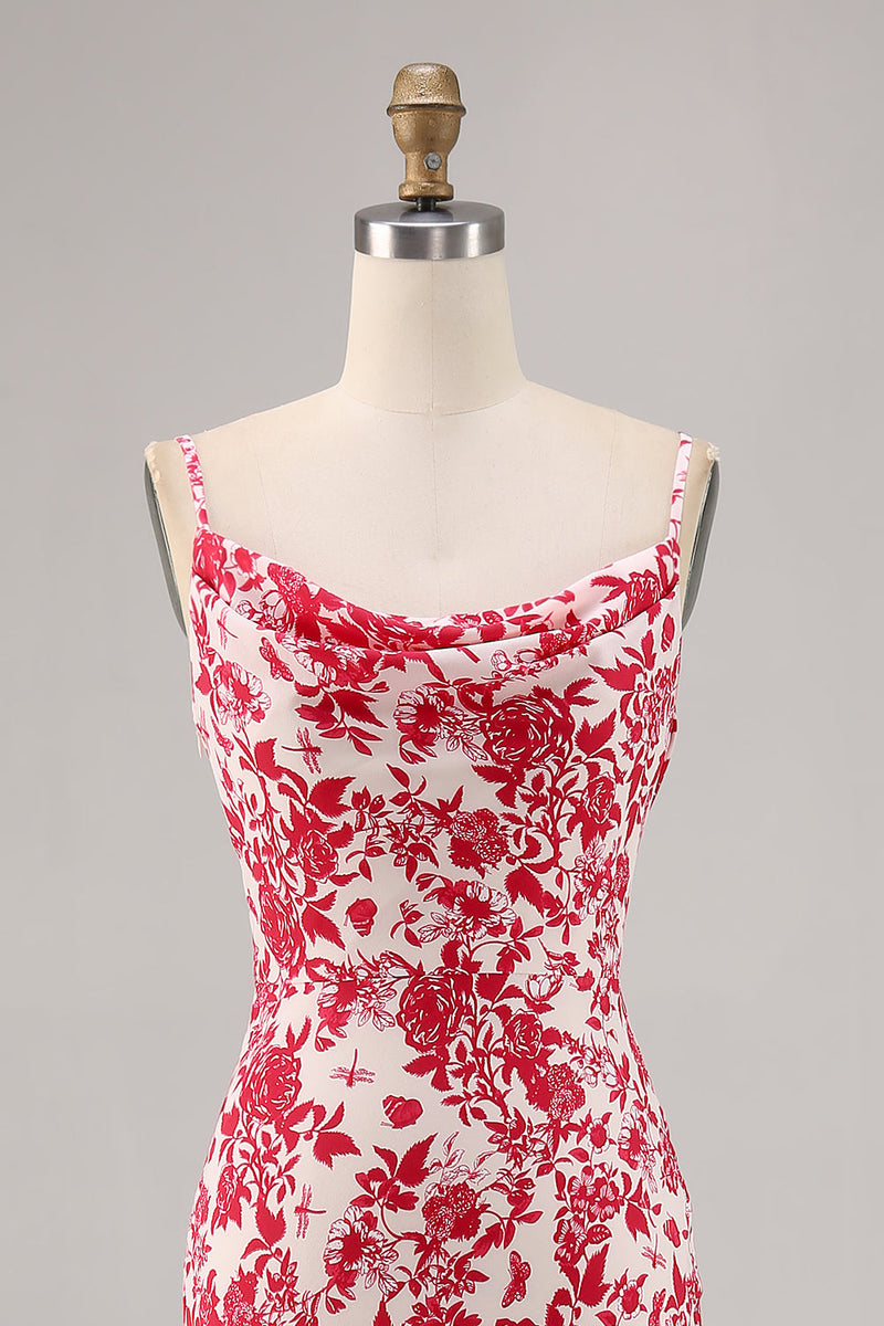 Laden Sie das Bild in den Galerie-Viewer, Blaue Blume Wasserfall Ausschnitt Meerjungfrau Langes Hochzeitsgastkleid