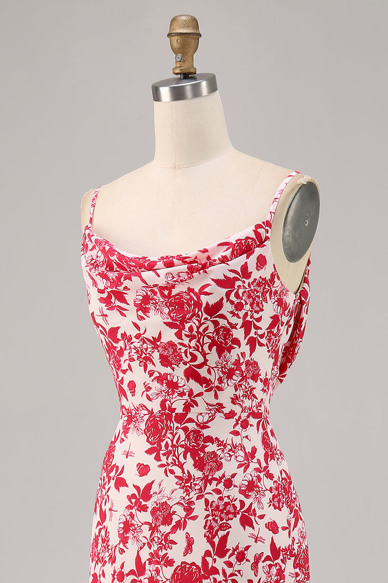 Laden Sie das Bild in den Galerie-Viewer, Blaue Blume Wasserfall Ausschnitt Meerjungfrau Langes Hochzeitsgastkleid