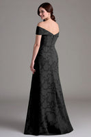 Laden Sie das Bild in den Galerie-Viewer, Salbeigrünes Schulterfreies Blumenmuster A-Linie Langes Chorkleid