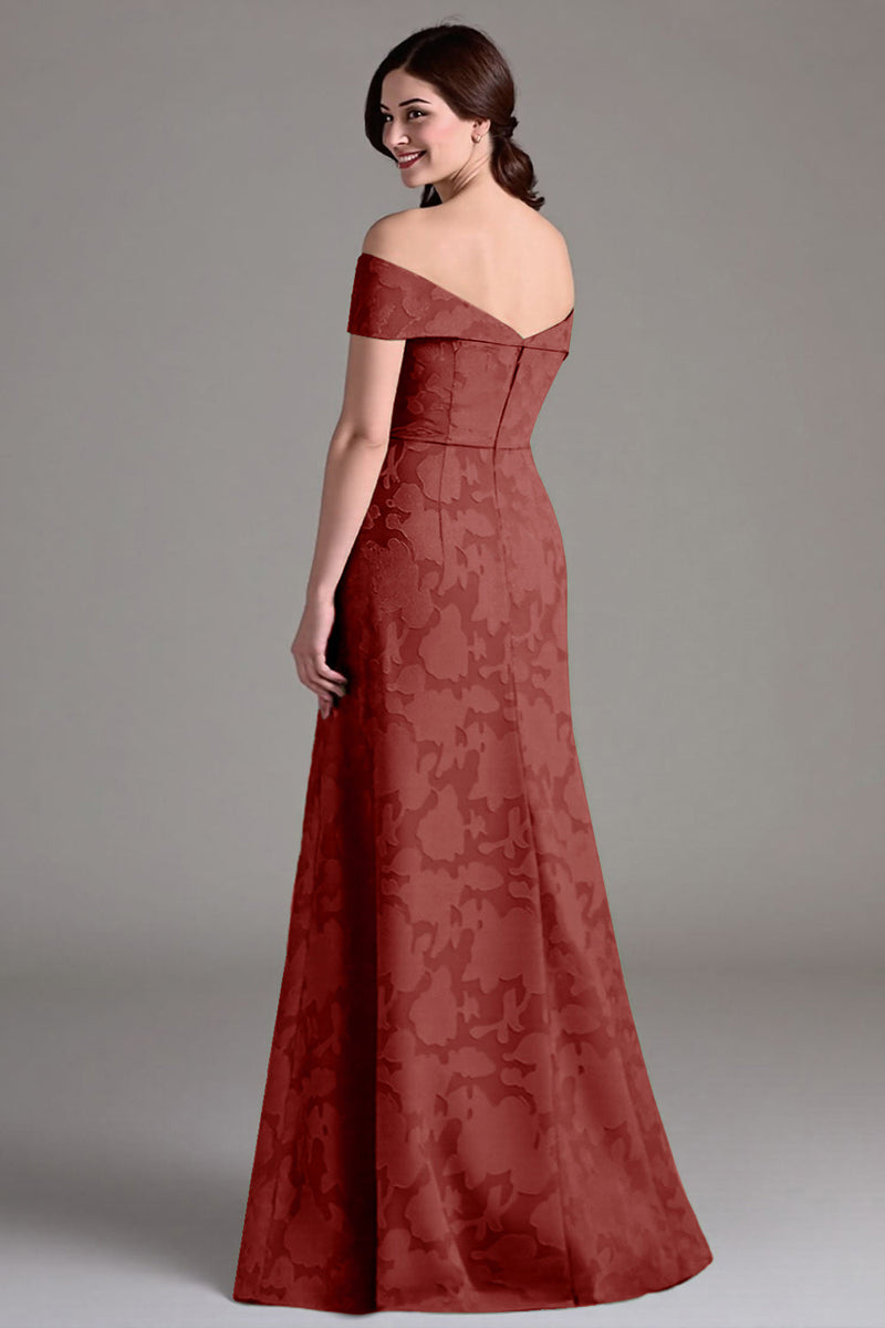 Laden Sie das Bild in den Galerie-Viewer, Salbeigrünes Schulterfreies Blumenmuster A-Linie Langes Chorkleid