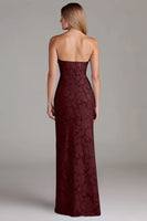 Laden Sie das Bild in den Galerie-Viewer, Trägerloses Etui Staubblaues Langes Brautjungfernkleid