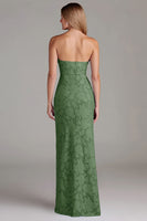 Laden Sie das Bild in den Galerie-Viewer, Trägerloses Etui Staubblaues Langes Brautjungfernkleid