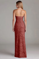 Laden Sie das Bild in den Galerie-Viewer, Trägerloses Etui Staubblaues Langes Brautjungfernkleid