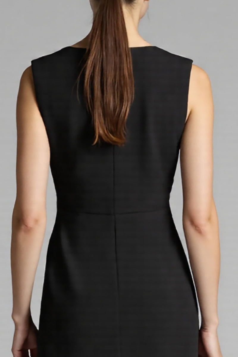 Laden Sie das Bild in den Galerie-Viewer, Schwarzes Satin A-Linie Midikleid mit Rüschen