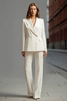 Laden Sie das Bild in den Galerie-Viewer, Elfenbein 2-teilige Zweireihige Business-Anzüge mit spitzem Revers