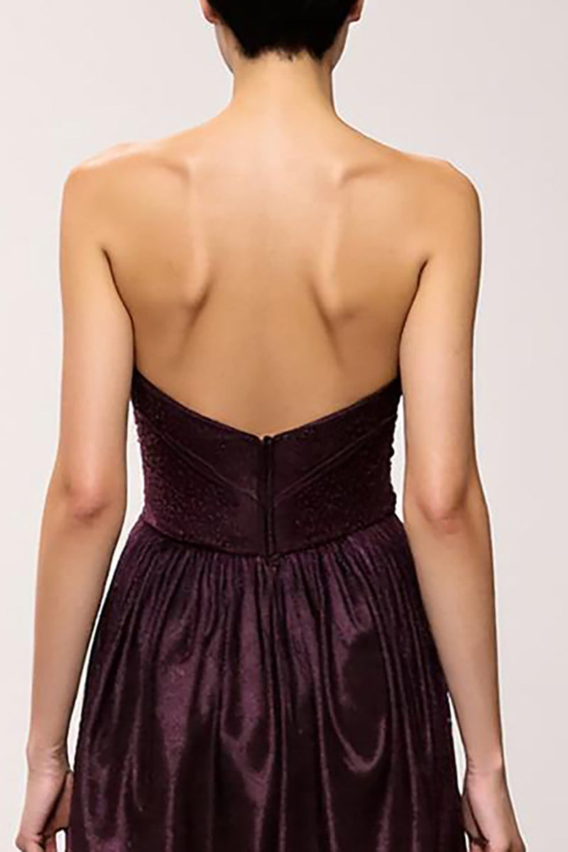 Laden Sie das Bild in den Galerie-Viewer, Kaffee Trägerloses Etui Langes Abendkleid