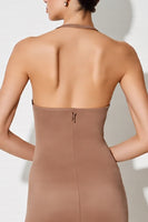 Laden Sie das Bild in den Galerie-Viewer, Desert Rose Neckholder Etui Langes Hochzeitsgastkleid