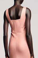 Laden Sie das Bild in den Galerie-Viewer, Kalte Schulter Meerjungfrau Rosa Hochzeitsgastkleid mit Schleife