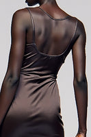 Laden Sie das Bild in den Galerie-Viewer, Kaffee Etui Rundhalsausschnitt Mini Hochzeitsgastkleid