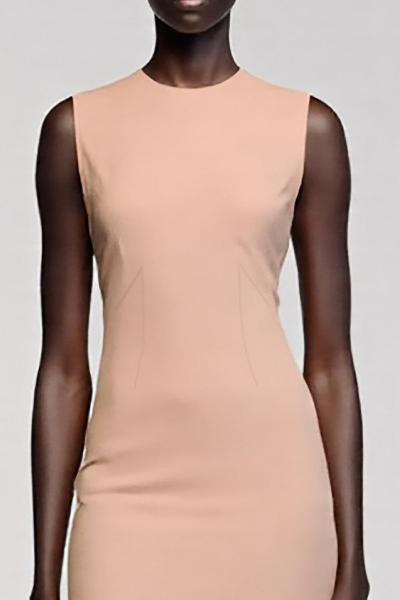 Laden Sie das Bild in den Galerie-Viewer, Meerjungfrau Rundhalsausschnitt Asymmetrisches Champagner Hochzeitsgastkleid