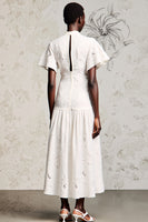 Laden Sie das Bild in den Galerie-Viewer, Weißes Spitze Kleid für Hochzeitsgäste in A-Linie