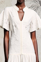 Laden Sie das Bild in den Galerie-Viewer, Weißes Spitze Kleid für Hochzeitsgäste in A-Linie