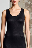 Laden Sie das Bild in den Galerie-Viewer, Einfaches Schwarzes Langes Hochzeitsgastkleid in A-Linie