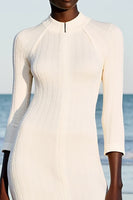 Laden Sie das Bild in den Galerie-Viewer, Etui Elfenbein Schlüsselloch Midi Hochzeitsgastkleid