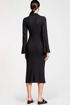 Spitze Chiffon Schwarzes Sheah Hochzeitsgastkleid