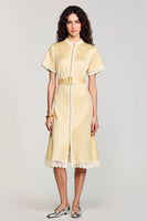 Laden Sie das Bild in den Galerie-Viewer, Satin Aprikose A-Linie Hochzeitsgastkleid