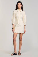 Laden Sie das Bild in den Galerie-Viewer, Elfenbein Kurzes Hochzeitsgastkleid aus Spitze