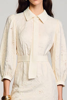 Laden Sie das Bild in den Galerie-Viewer, Elfenbein Kurzes Hochzeitsgastkleid aus Spitze