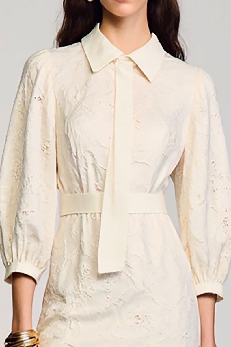 Laden Sie das Bild in den Galerie-Viewer, Elfenbein Kurzes Hochzeitsgastkleid aus Spitze