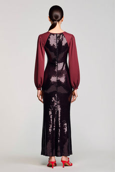 Glitzerndes Schwarzes Pailletten Etuikleid für Hochzeitsgäste