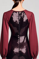 Laden Sie das Bild in den Galerie-Viewer, Glitzerndes Schwarzes Pailletten Etuikleid für Hochzeitsgäste