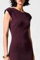 Laden Sie das Bild in den Galerie-Viewer, Dunkelrotes Etui Chiffon Hochzeitsgastkleid