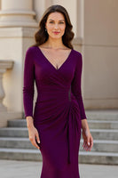 Laden Sie das Bild in den Galerie-Viewer, Meerjungfrauen Langärmeliges Trauben Satin Chorkleid