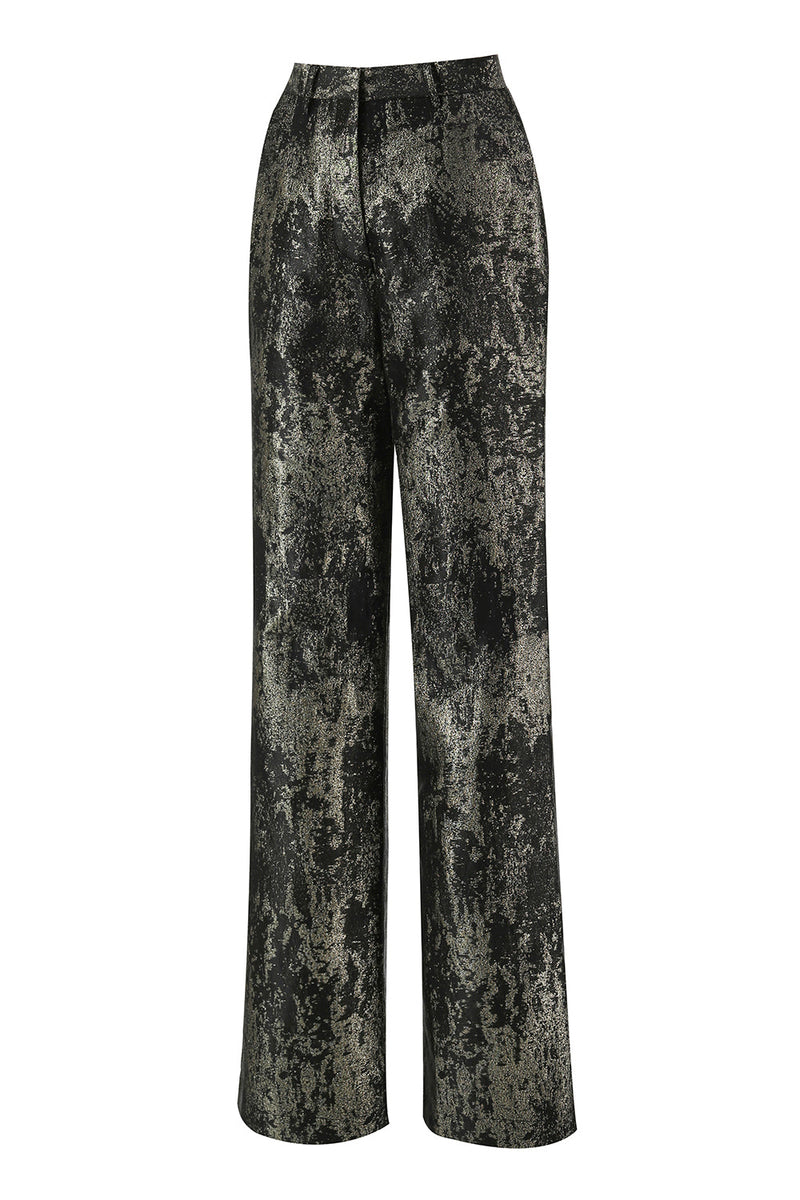 Laden Sie das Bild in den Galerie-Viewer, Schwarz-Gold 2-teiliger Doppelreihiger Damen Ballanzug mit Spitzrevers