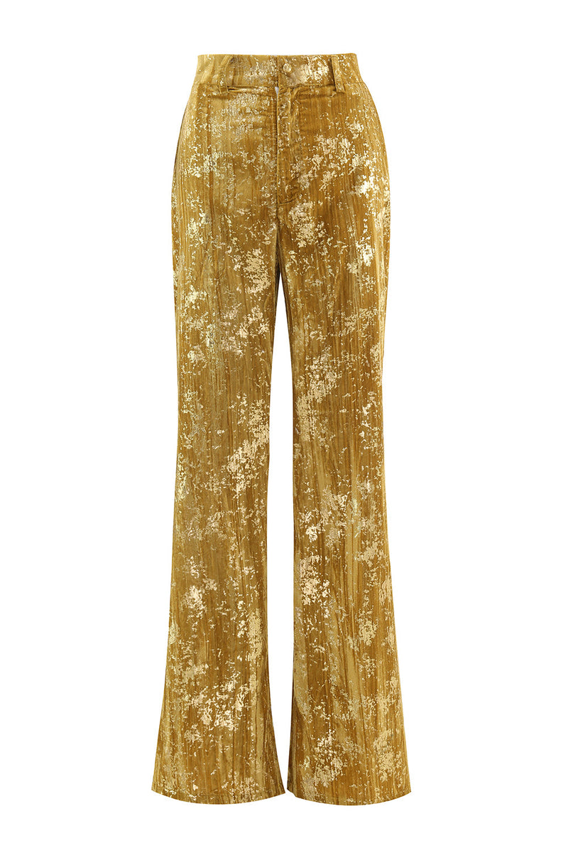 Laden Sie das Bild in den Galerie-Viewer, Glitzernde Gelbe Spitzrevers 2-teilige Damen Ballanzüge mit Ärmeln