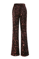 Laden Sie das Bild in den Galerie-Viewer, Kaffee 2 Stück Peak Revers Pailletten Damen Ballanzug mit Gürtel