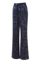 Laden Sie das Bild in den Galerie-Viewer, 2 Stück Pailletten Marineblauer Damen Ballanzug mit Spitzrevers