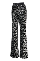 Laden Sie das Bild in den Galerie-Viewer, Glitzernder Schwarzer Slim Fit 2-teiliger Damen Ballanzug mit Schärpe
