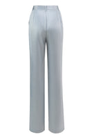 Laden Sie das Bild in den Galerie-Viewer, Staubblau Peak Revers 2-teiliger Damenanzug mit Schärpe