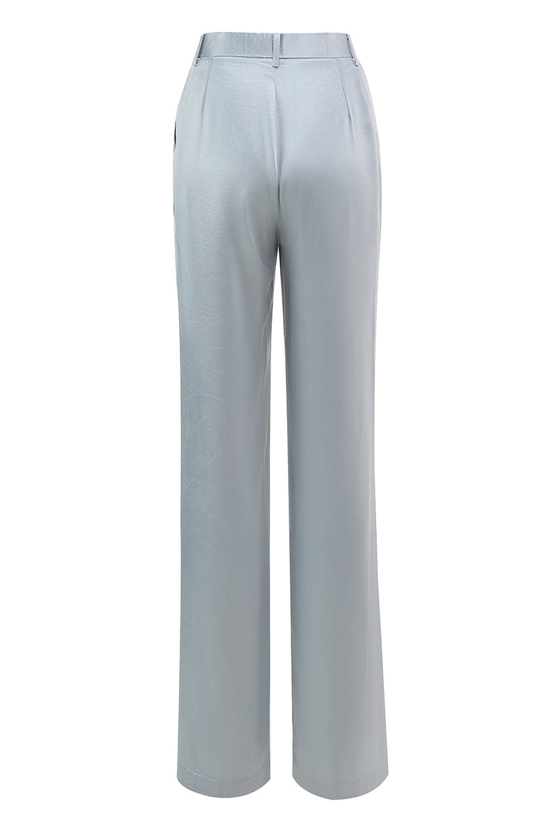 Laden Sie das Bild in den Galerie-Viewer, Staubblau Peak Revers 2-teiliger Damenanzug mit Schärpe