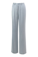 Laden Sie das Bild in den Galerie-Viewer, Staubblau Peak Revers 2-teiliger Damenanzug mit Schärpe